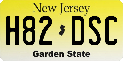 NJ license plate H82DSC
