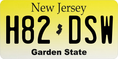 NJ license plate H82DSW