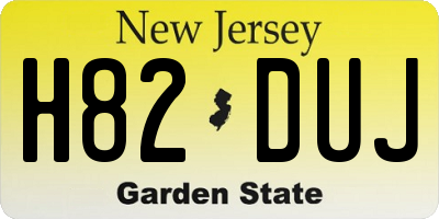 NJ license plate H82DUJ