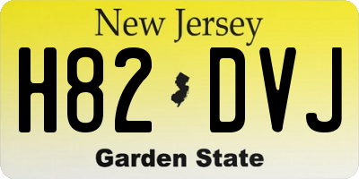 NJ license plate H82DVJ