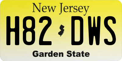 NJ license plate H82DWS