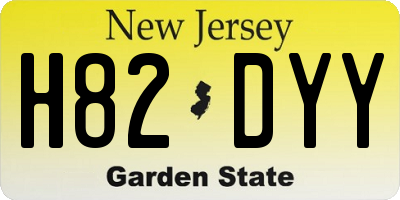 NJ license plate H82DYY