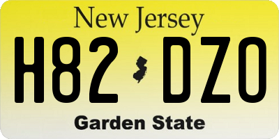 NJ license plate H82DZO