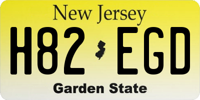 NJ license plate H82EGD