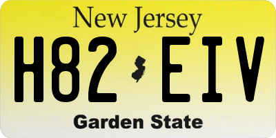 NJ license plate H82EIV