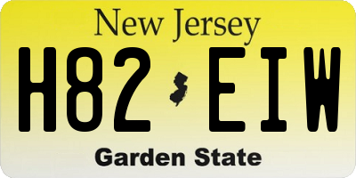 NJ license plate H82EIW