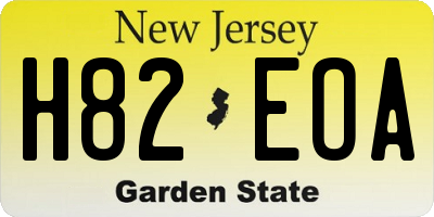 NJ license plate H82EOA