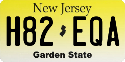 NJ license plate H82EQA