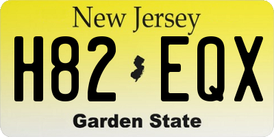 NJ license plate H82EQX