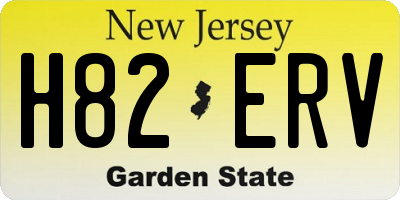 NJ license plate H82ERV