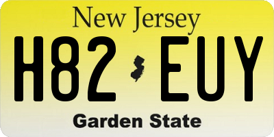 NJ license plate H82EUY
