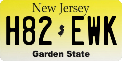 NJ license plate H82EWK