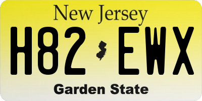 NJ license plate H82EWX