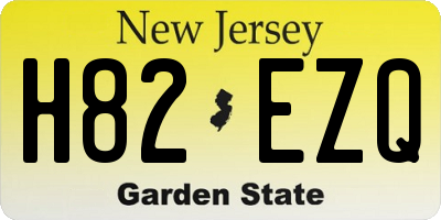 NJ license plate H82EZQ