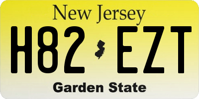 NJ license plate H82EZT