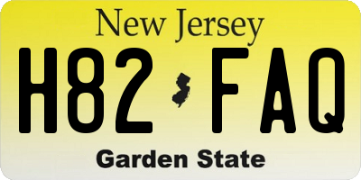 NJ license plate H82FAQ