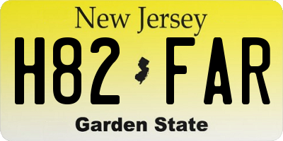 NJ license plate H82FAR