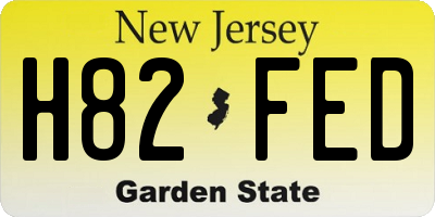 NJ license plate H82FED
