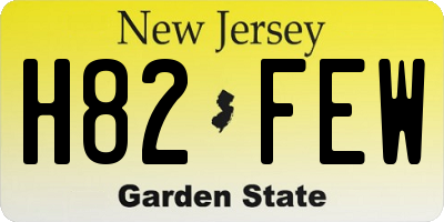 NJ license plate H82FEW
