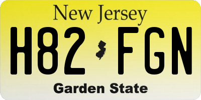 NJ license plate H82FGN