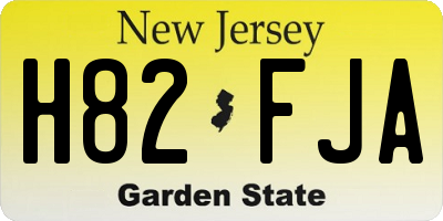 NJ license plate H82FJA