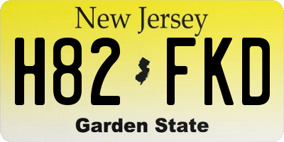NJ license plate H82FKD