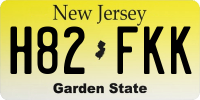 NJ license plate H82FKK