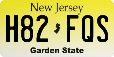 NJ license plate H82FQS