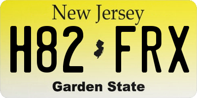 NJ license plate H82FRX