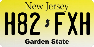 NJ license plate H82FXH