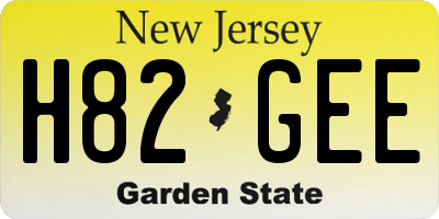 NJ license plate H82GEE