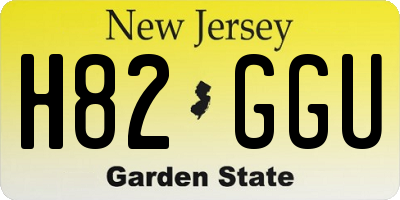NJ license plate H82GGU