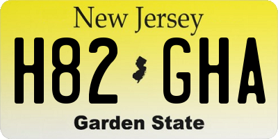 NJ license plate H82GHA