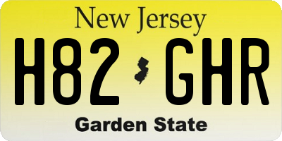 NJ license plate H82GHR