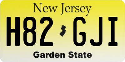 NJ license plate H82GJI