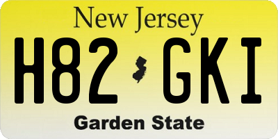 NJ license plate H82GKI