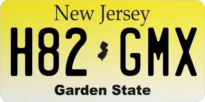 NJ license plate H82GMX