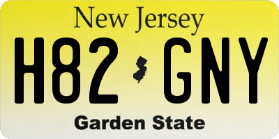 NJ license plate H82GNY
