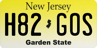 NJ license plate H82GOS