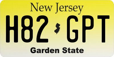 NJ license plate H82GPT