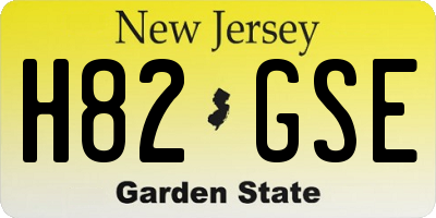 NJ license plate H82GSE