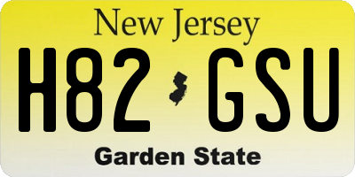 NJ license plate H82GSU
