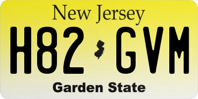 NJ license plate H82GVM