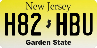 NJ license plate H82HBU