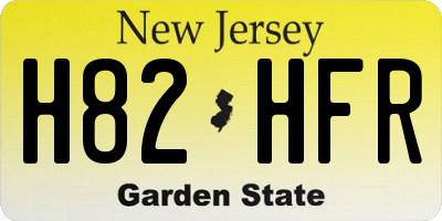 NJ license plate H82HFR
