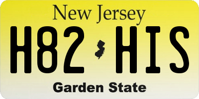 NJ license plate H82HIS