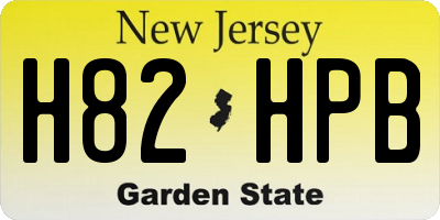 NJ license plate H82HPB
