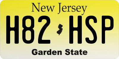 NJ license plate H82HSP