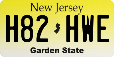 NJ license plate H82HWE
