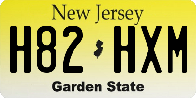 NJ license plate H82HXM
